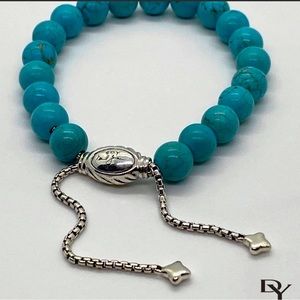 David Yurman Authentic turquoise Spiritual 8mm Bead Bracelet